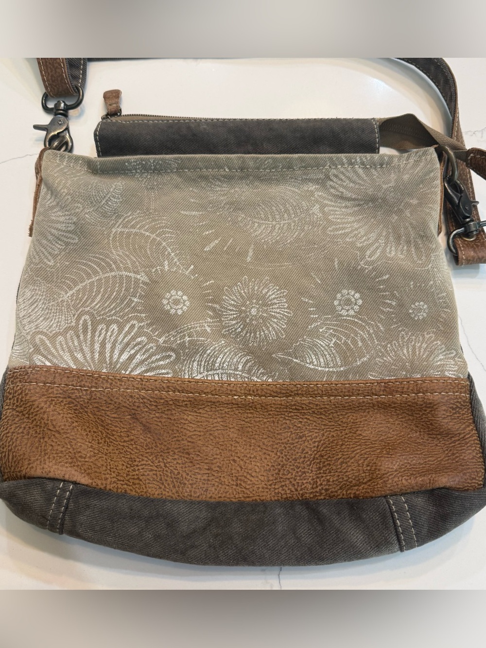 Myra Saplings Shoulder Bag Leather/Canvas Crossbody
